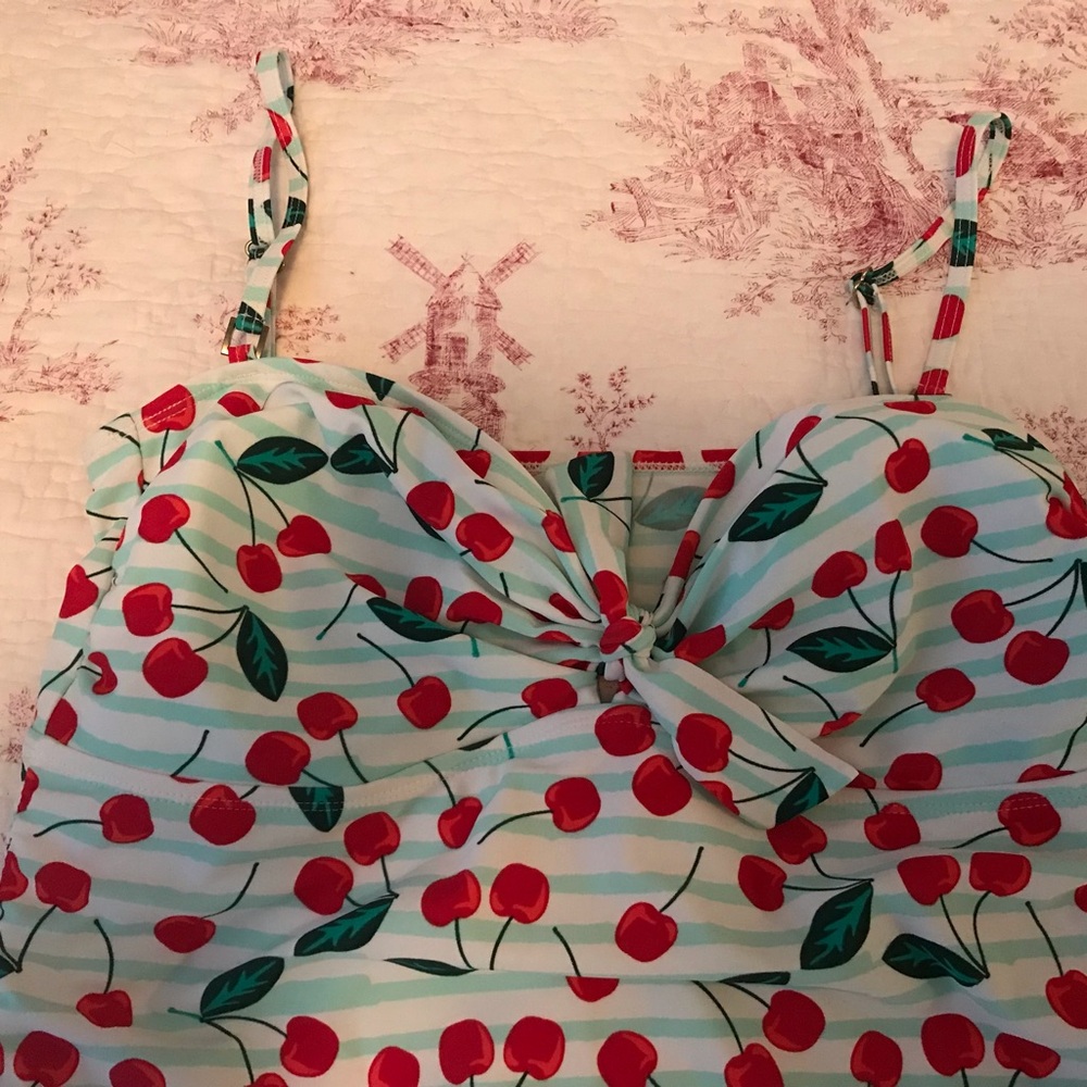 Marina West Cherry Print 2 pc Tankini Swimsuit - Picture 5 of 9